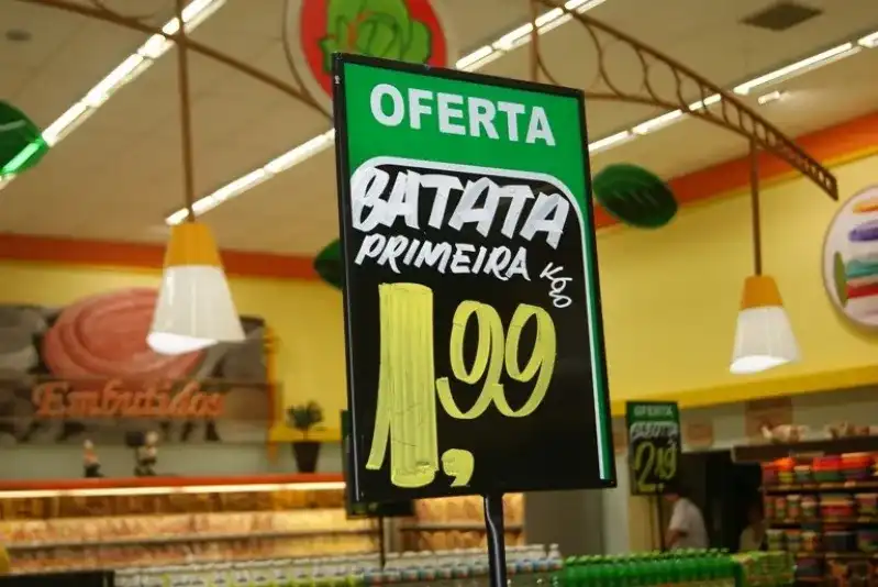 placa de preço mercado